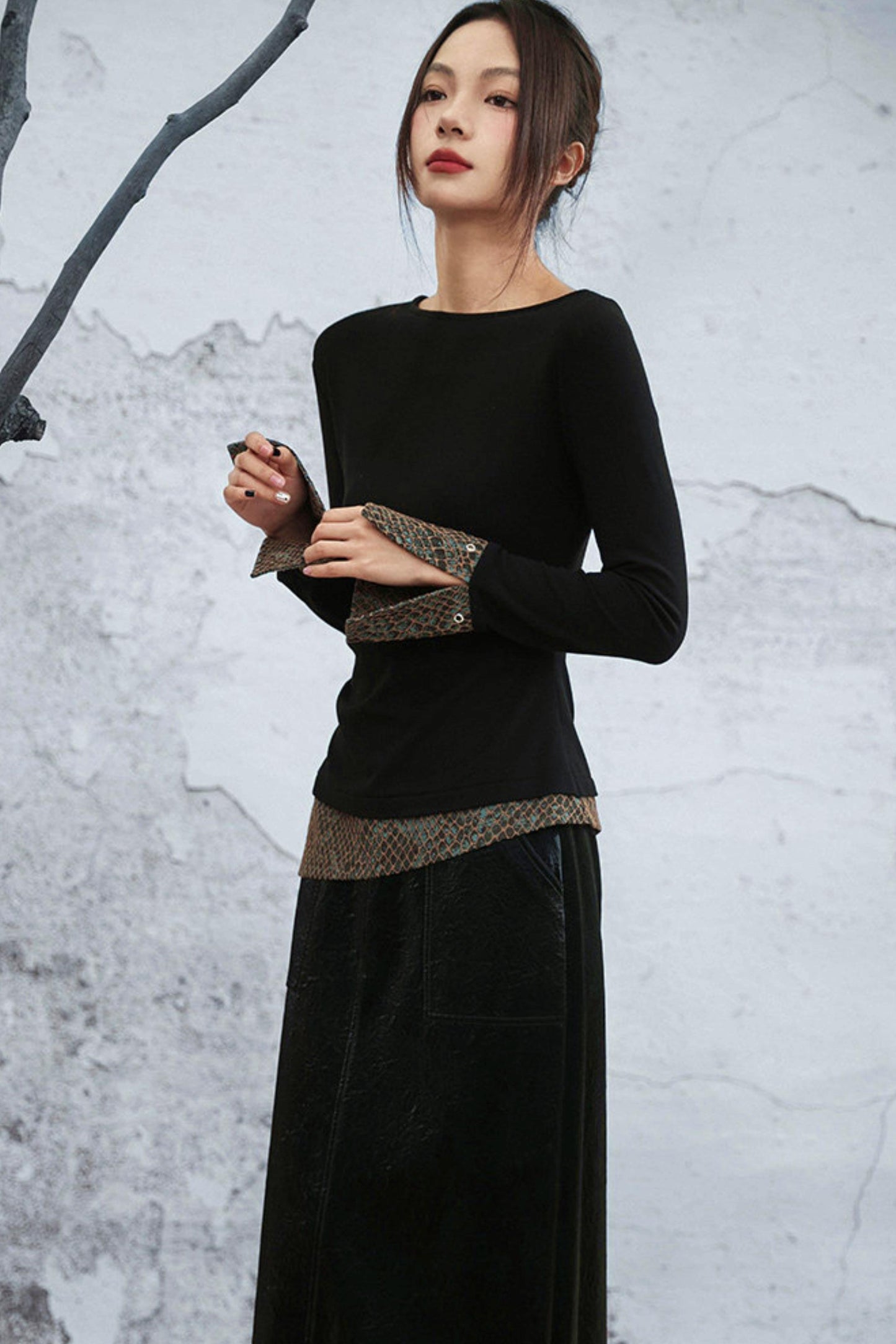 フィッシュスケールジャカードトップス