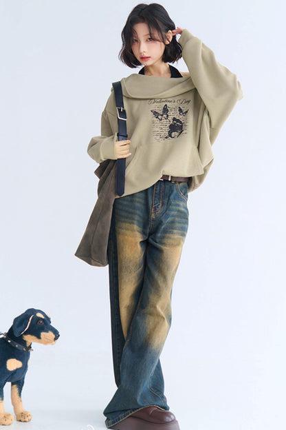 Asymmetrical Hoodie Sweatshirt