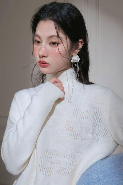 Milky White Turtleneck Top