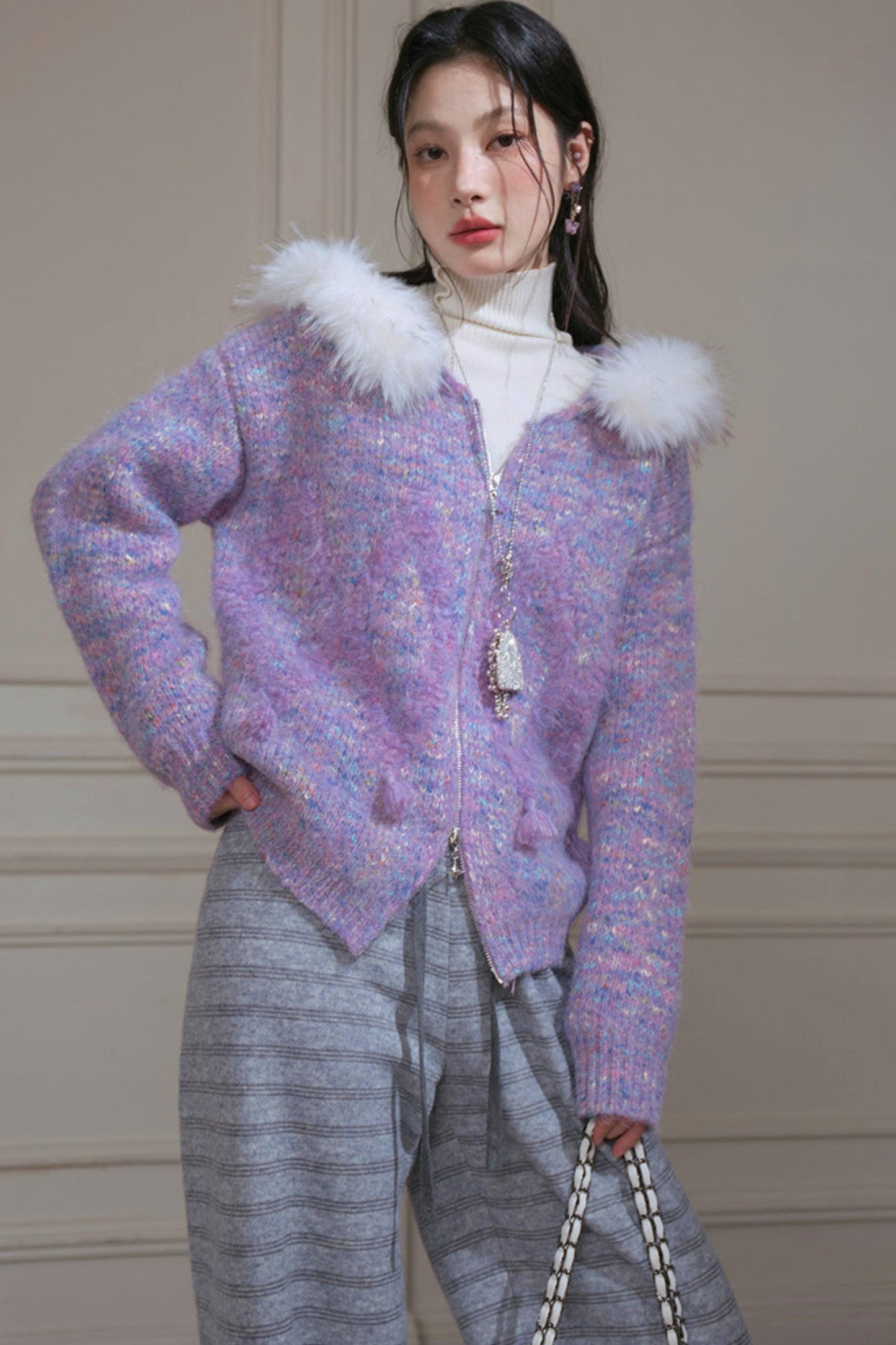 Striped Loose Knit Pants