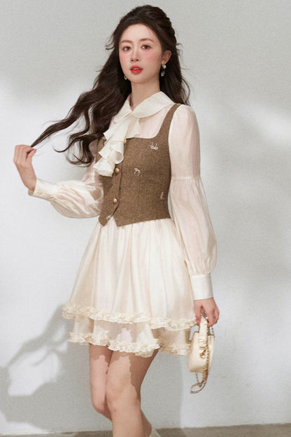 프렌치 니치 포트 투 피스 드레스