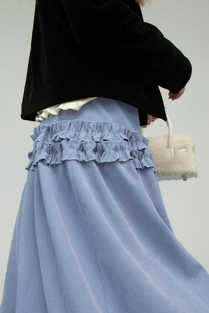 ベルベットカラーブロックドファーコラージャケット