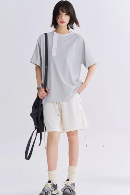 クロップドサイドタイカジュアルパンツ