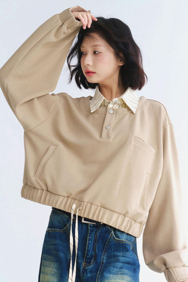 Layered Look Collar Sweater Top