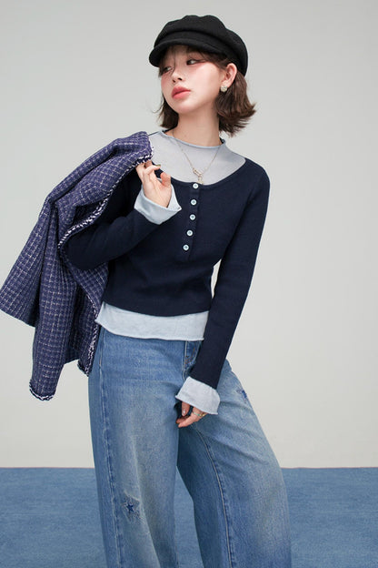 フロストブルースターパッチデニムパンツ