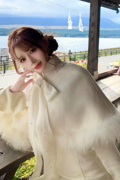 French Lace Waist Slimming Dress + Soft White Longline Croque