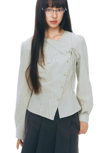 Y2Kリトルチェックドシャツ+スカート