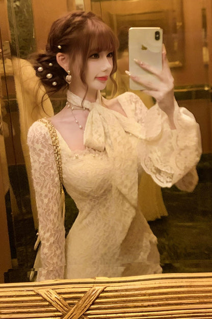 フレンチスタイルレースマーメイドドレス