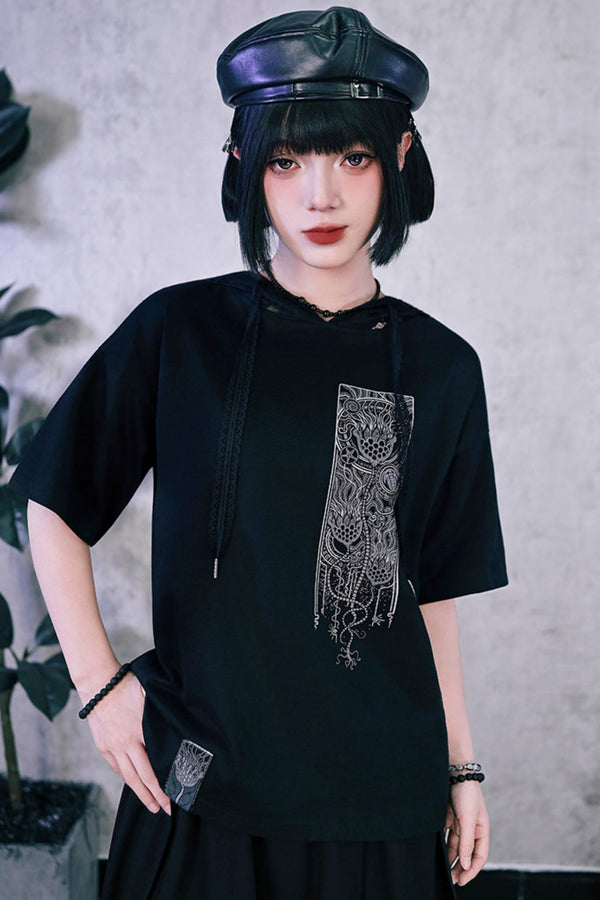 Decadent Mode Oversized Chinese-Style T-Shirt