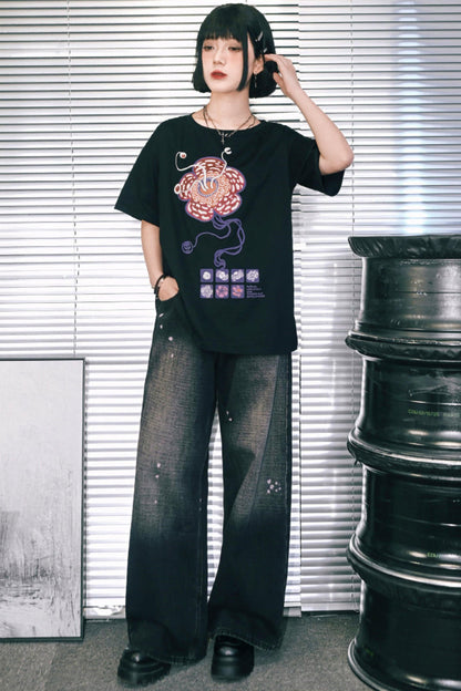 レトロインクワイドレッグパンツ