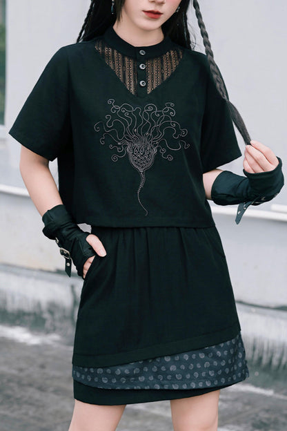 深海刺繍ダークドールセットアップ