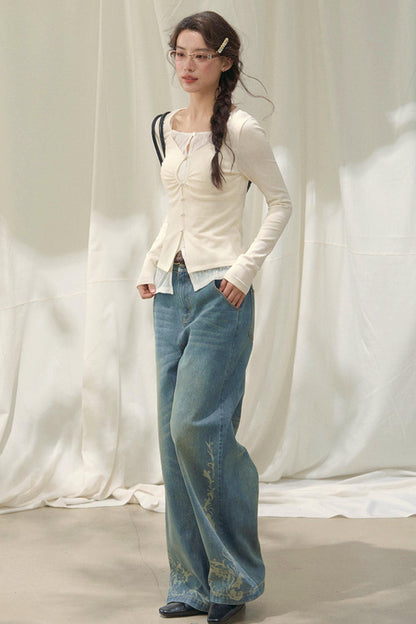 Seashell Lace Layered Top