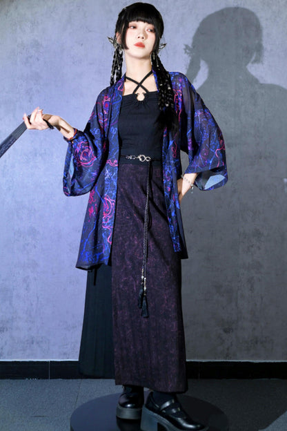 黑色纹理吊带背心