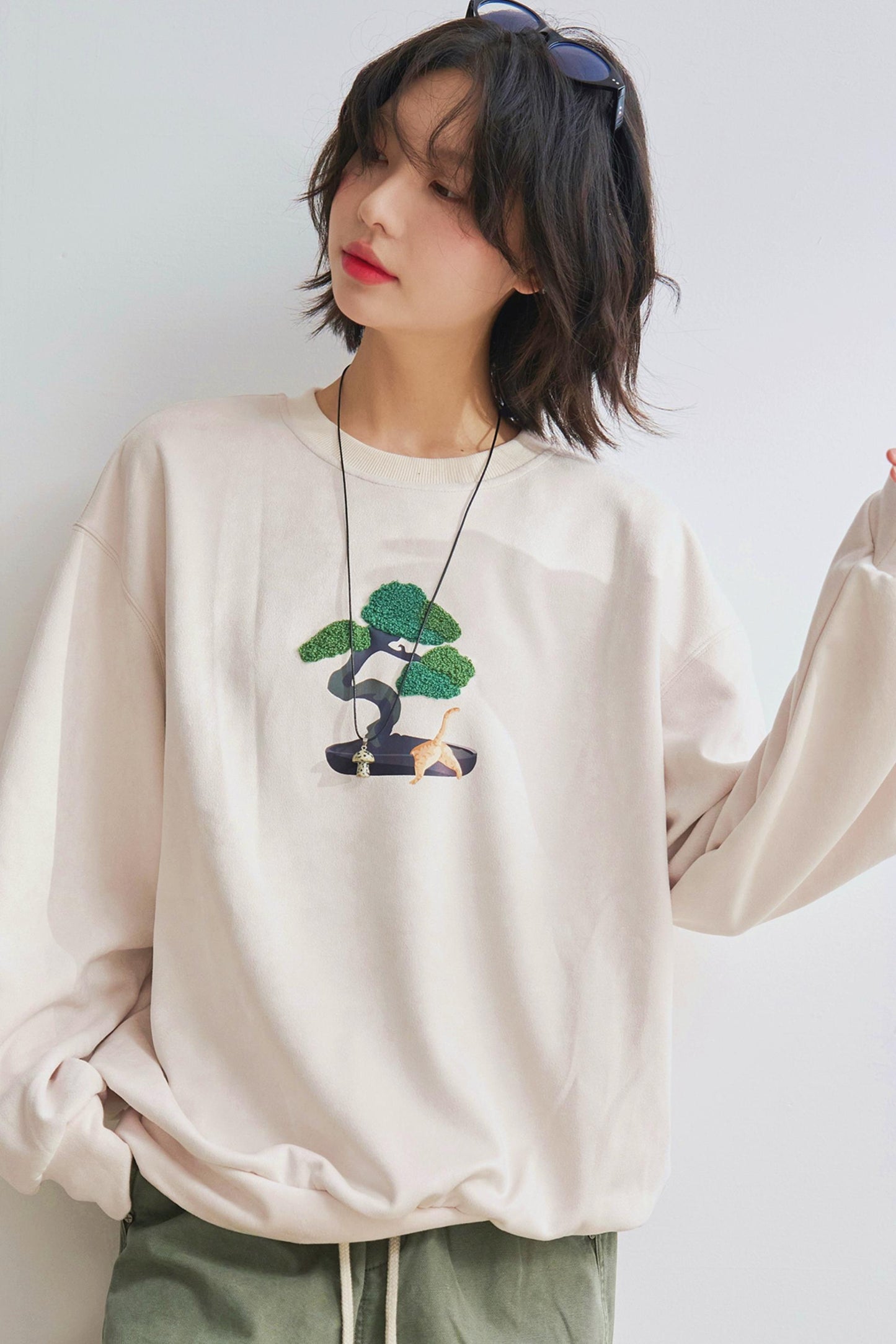 ボンサイクルーネックロングスリーブTシャツ