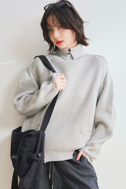 Basic Knit Turtleneck Sweater