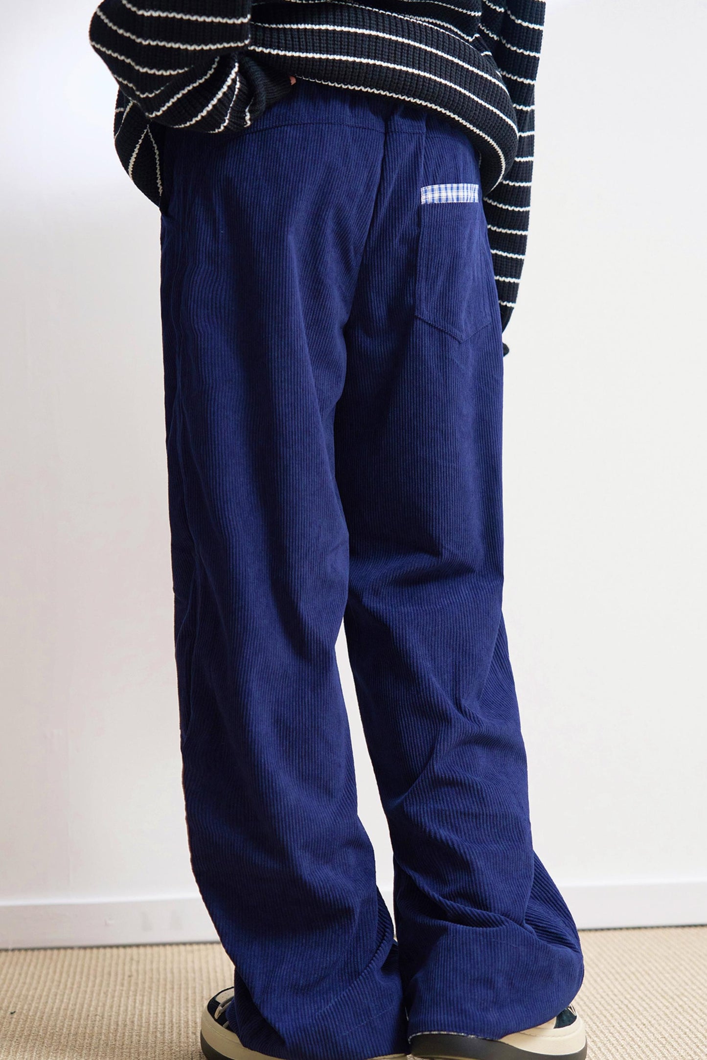 ストレートレッグソリッドコーデュロイスラックス