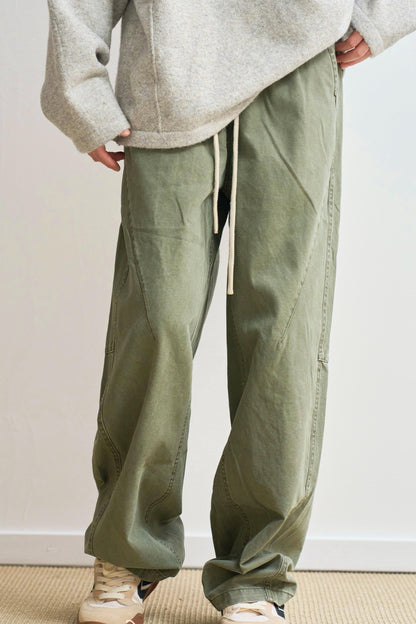 ミニマルソリッドストレートレッグパンツ