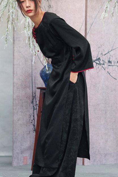 Jacquard Chinese-Style Long Shirt