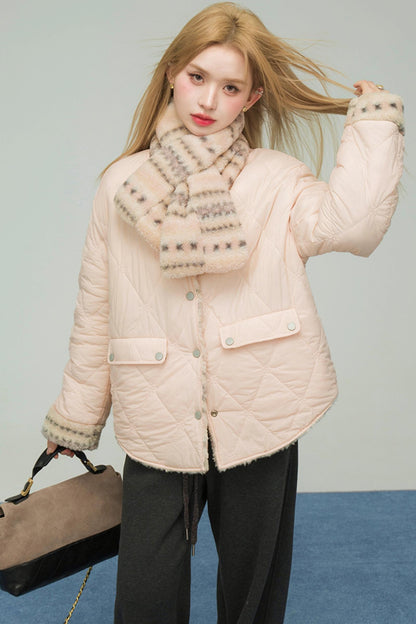 ローズピンクリバーシブルコットンジャケット