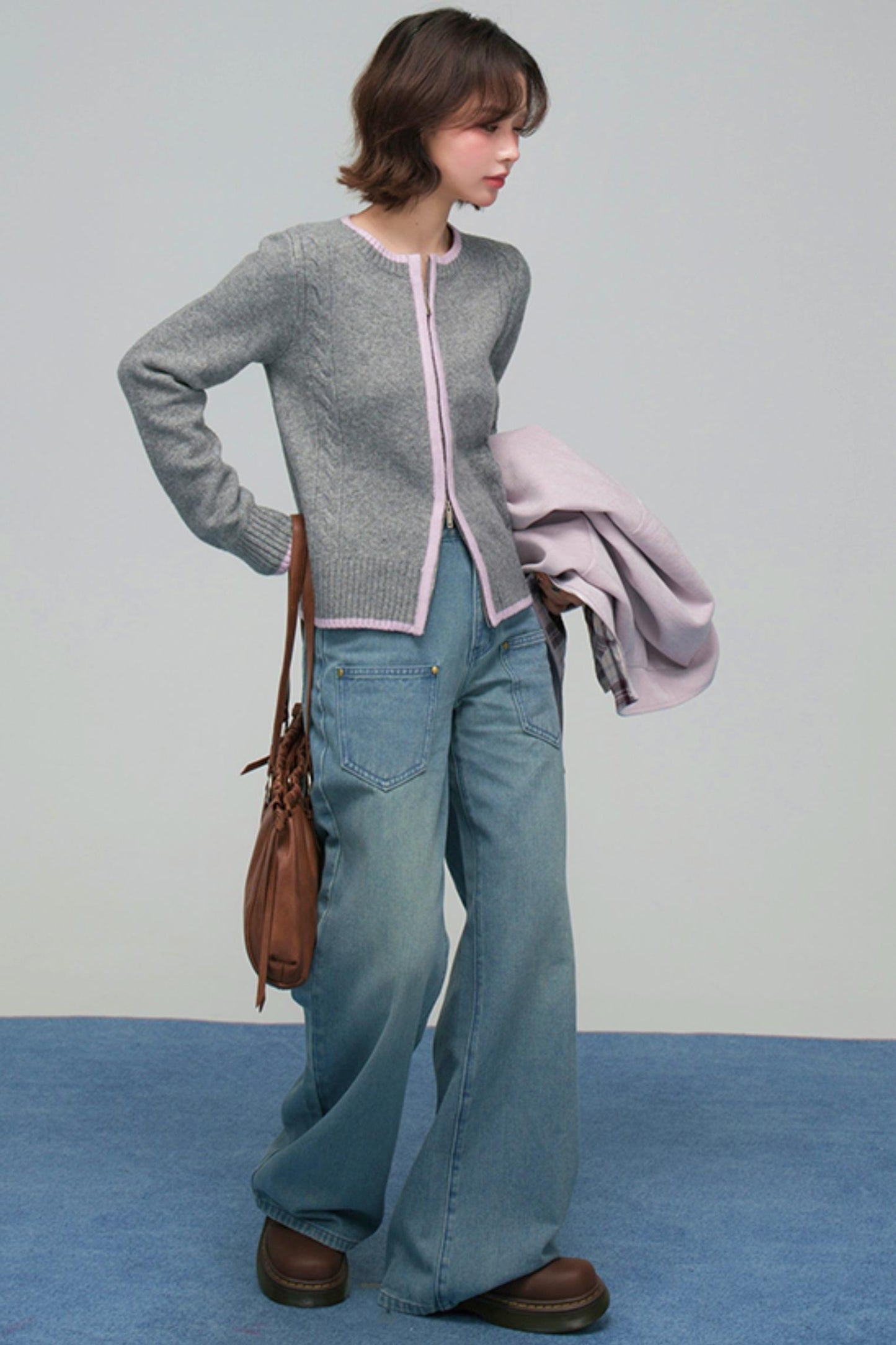 セリーングレーコントラストカーディガン