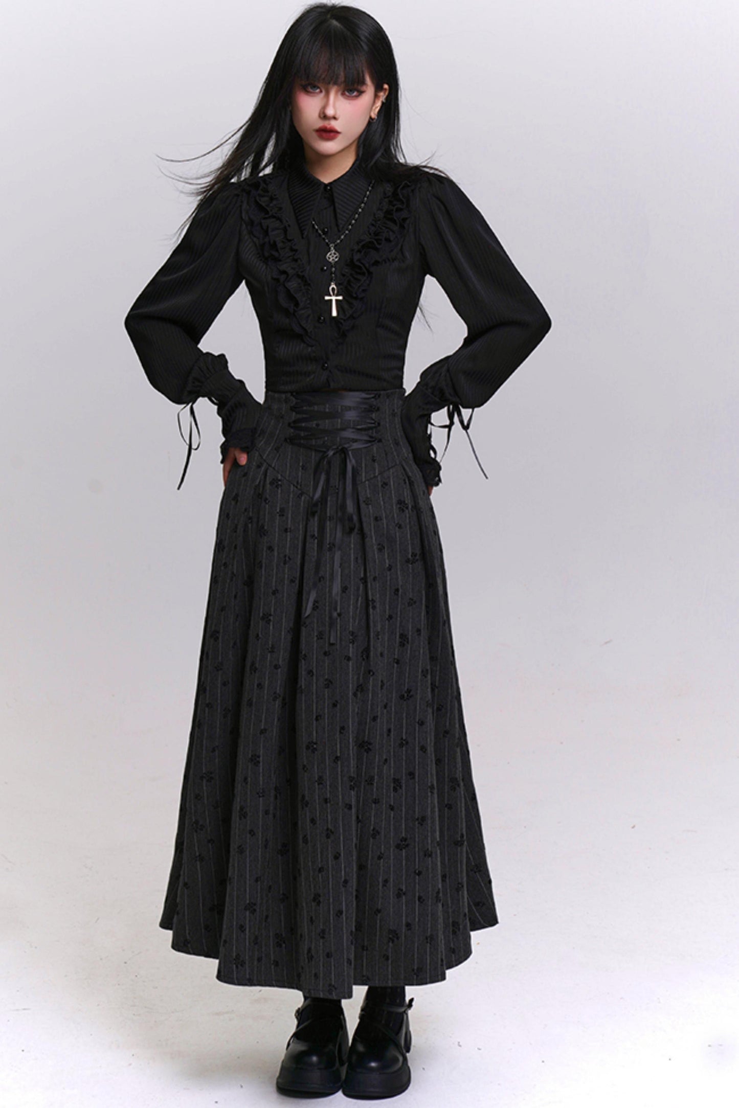 クラシックストライプパターンエーラインスカート