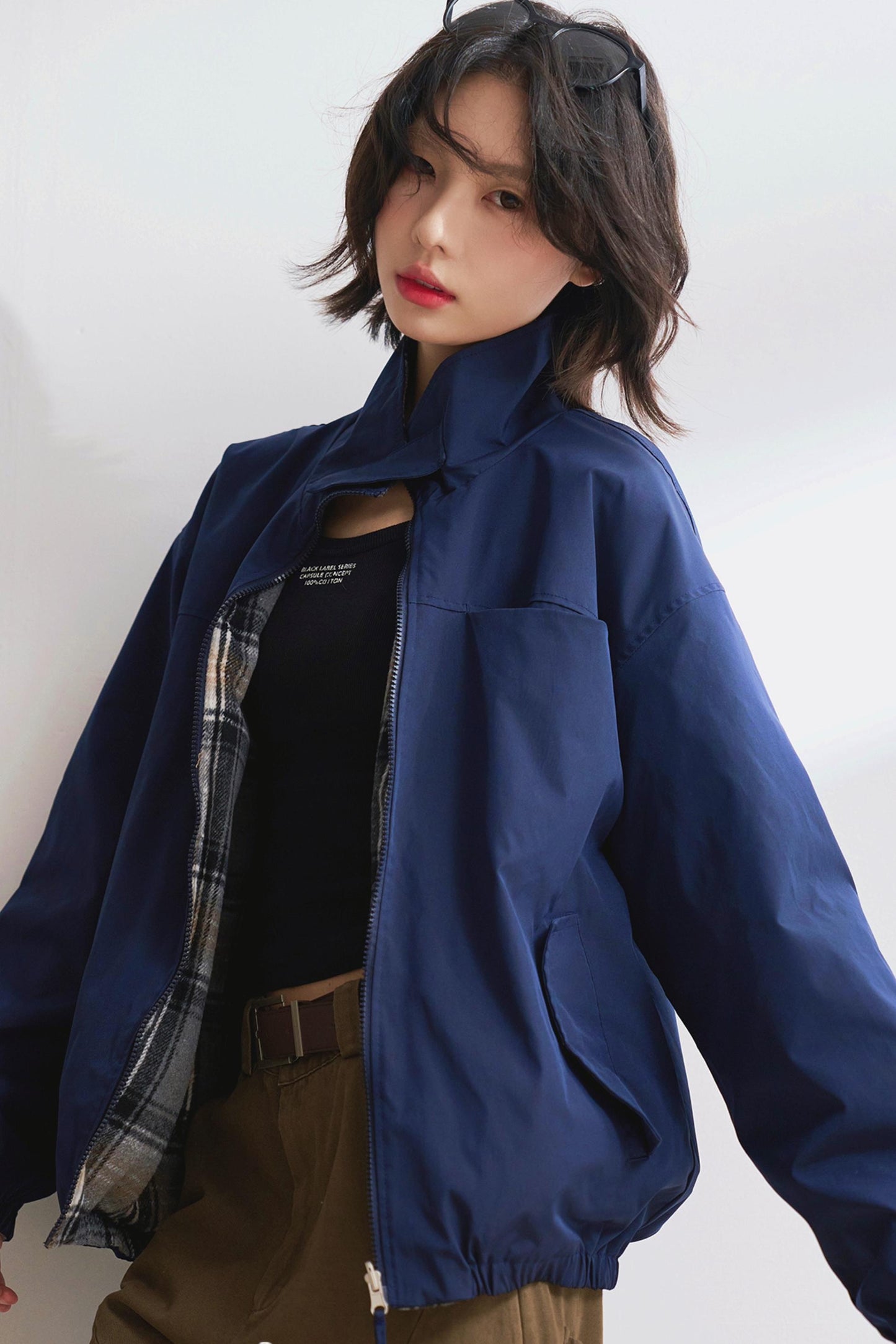 ダブルサイドスタンドカラージャケット