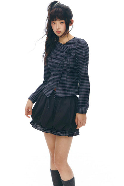 フラワーバッドスプライスドスカート