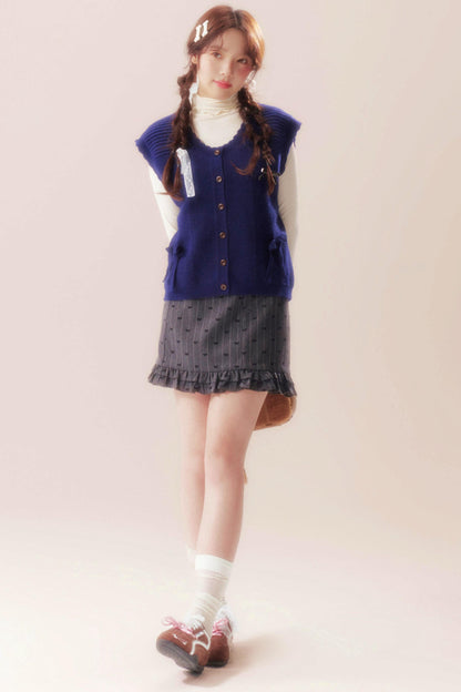 ムーンライトソングリボンニットベスト