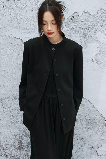 アシメトリカルパッチワークブレザー