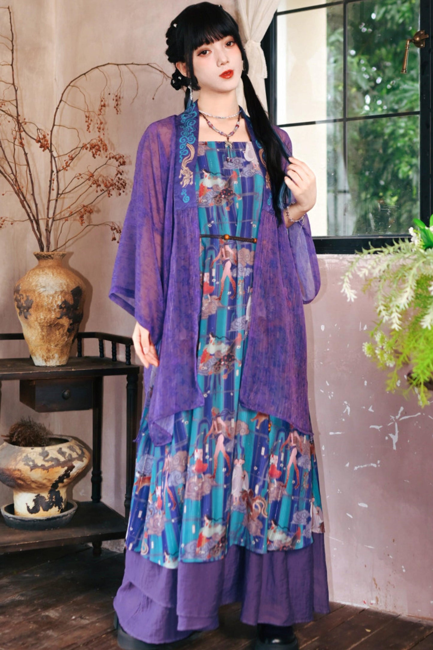 Sea of Clouds Fantasy Cami Dress + Cardigan