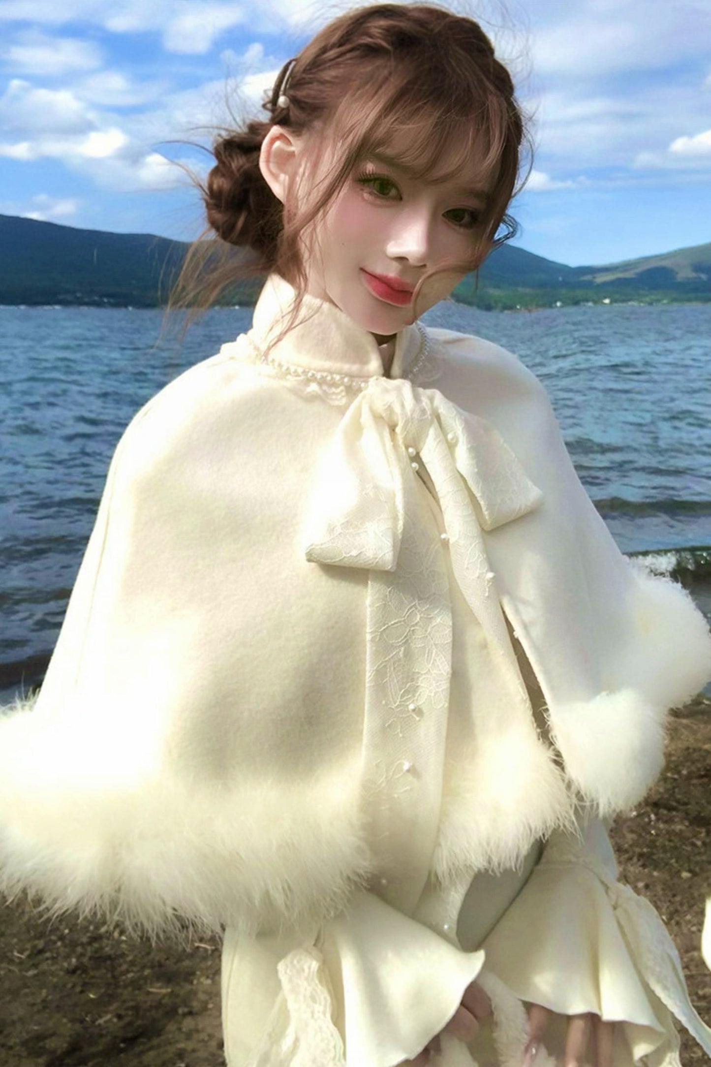 French Lace Waist Slimming Dress + Soft White Longline Croque