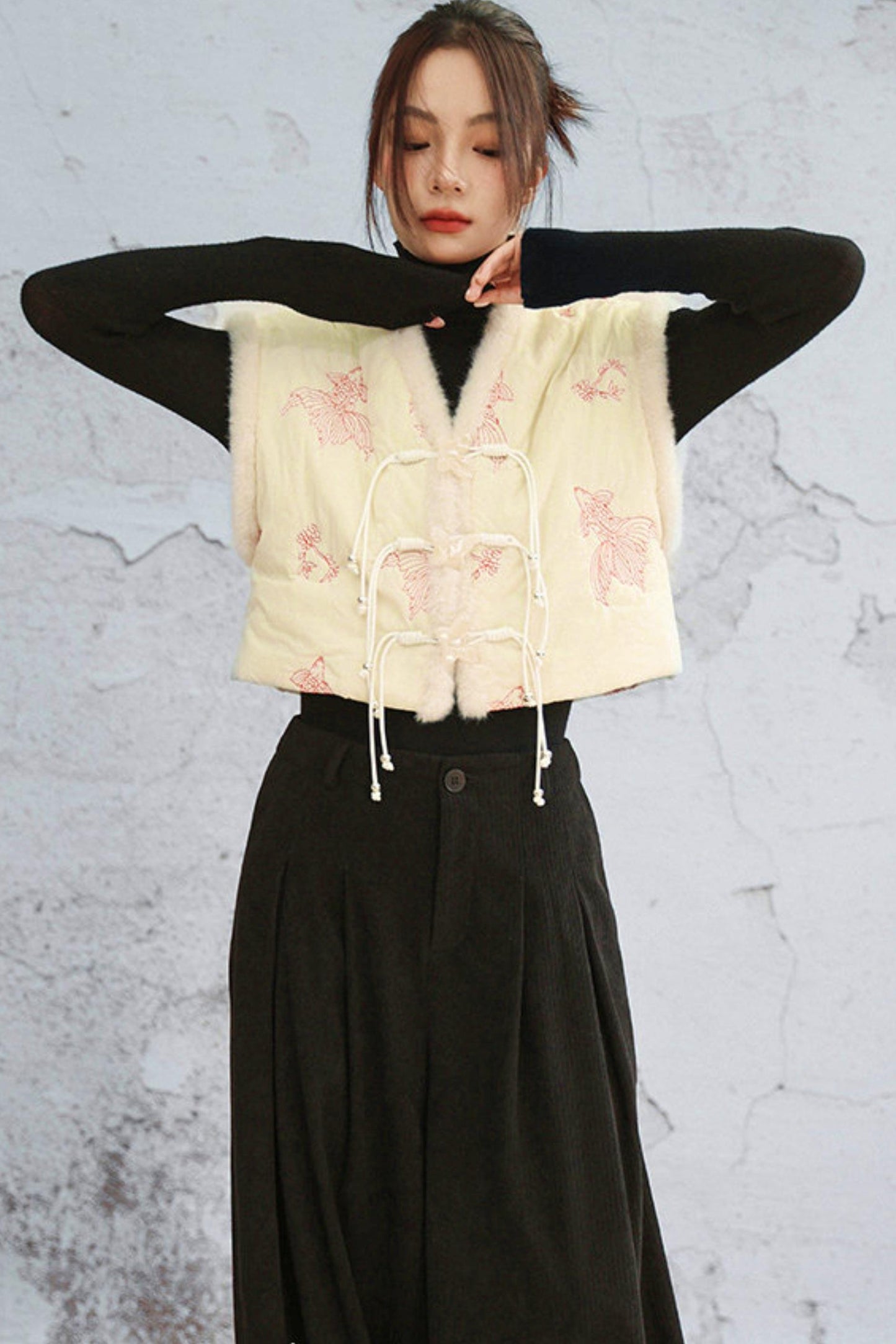 Coy Embroidered Winter Vest