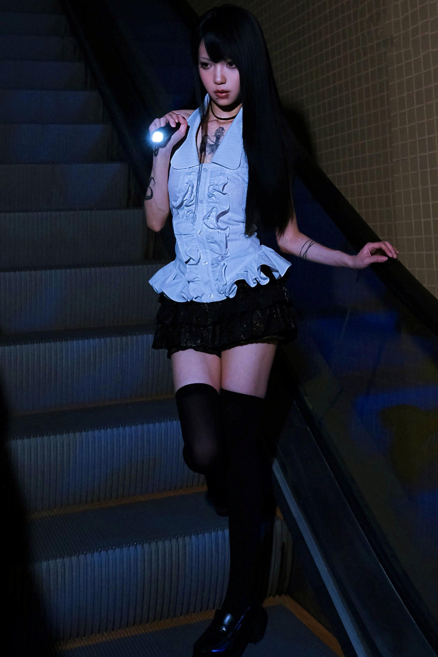 Gothic-Maid-Halter-Oberteil