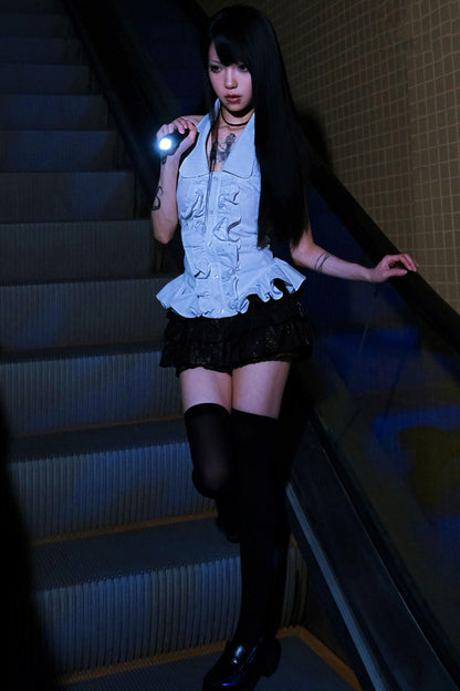 Gothic-Maid-Halter-Oberteil