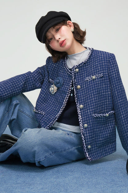 フロストブルースターパッチデニムパンツ