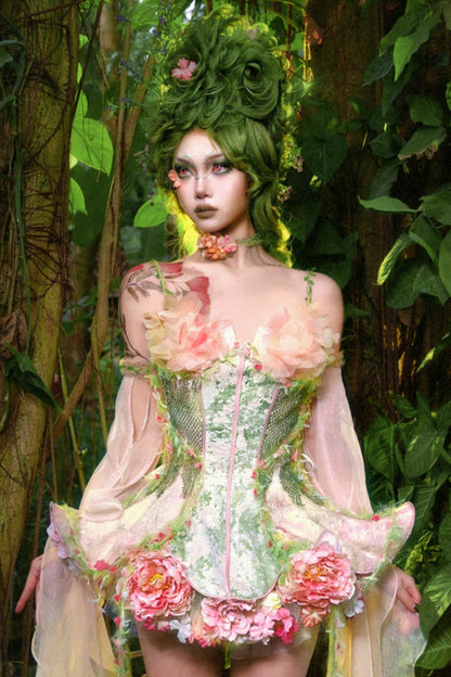 Forest Elf Corset Dress Setup