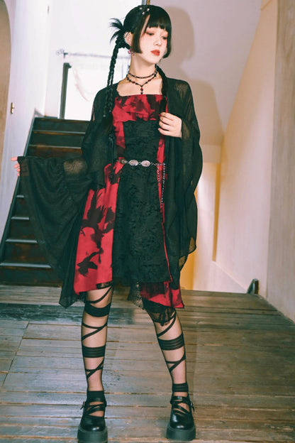 Dunkelkrähen-Chiffonkleid