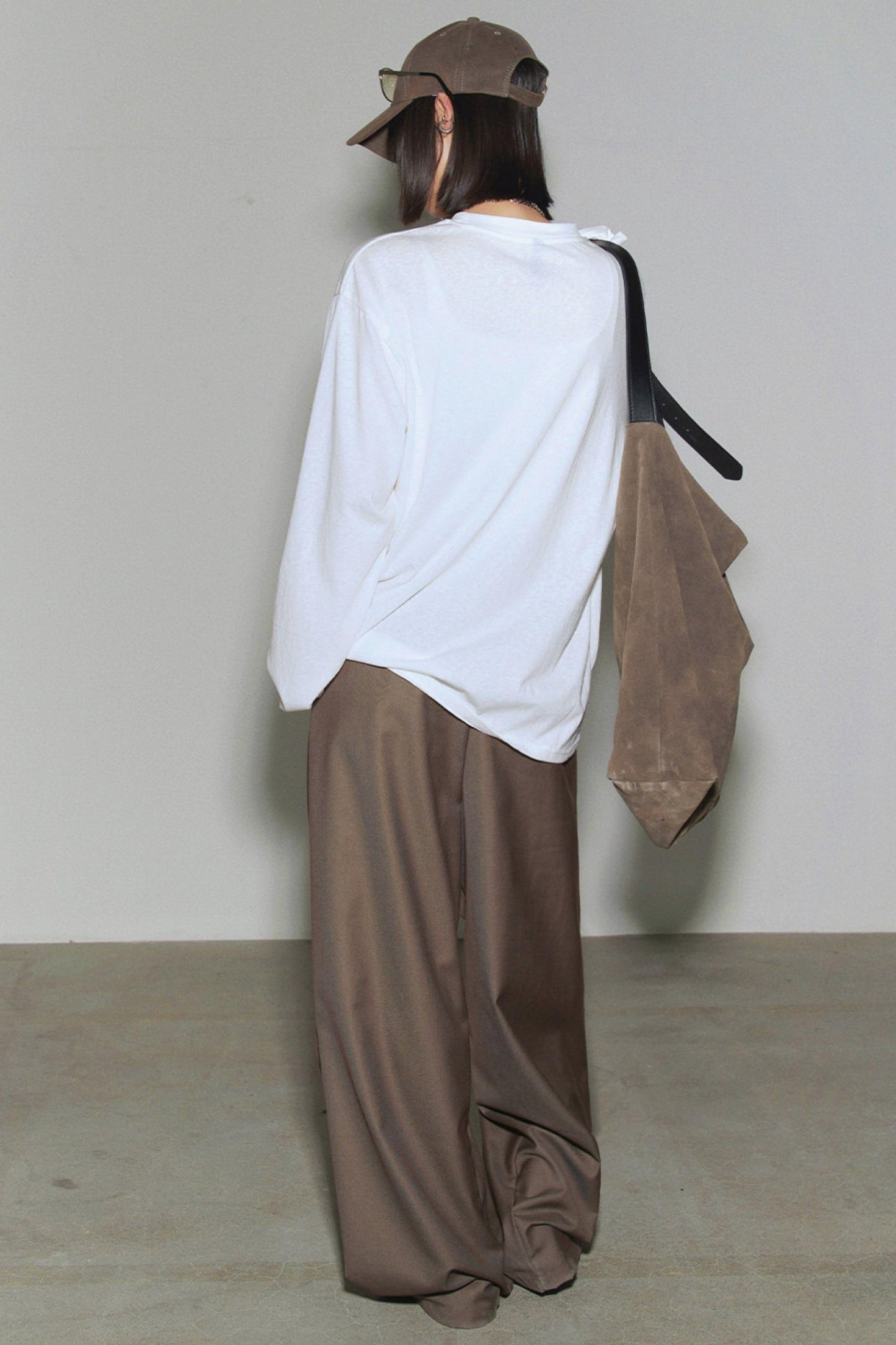 重力高腰阔腿裤