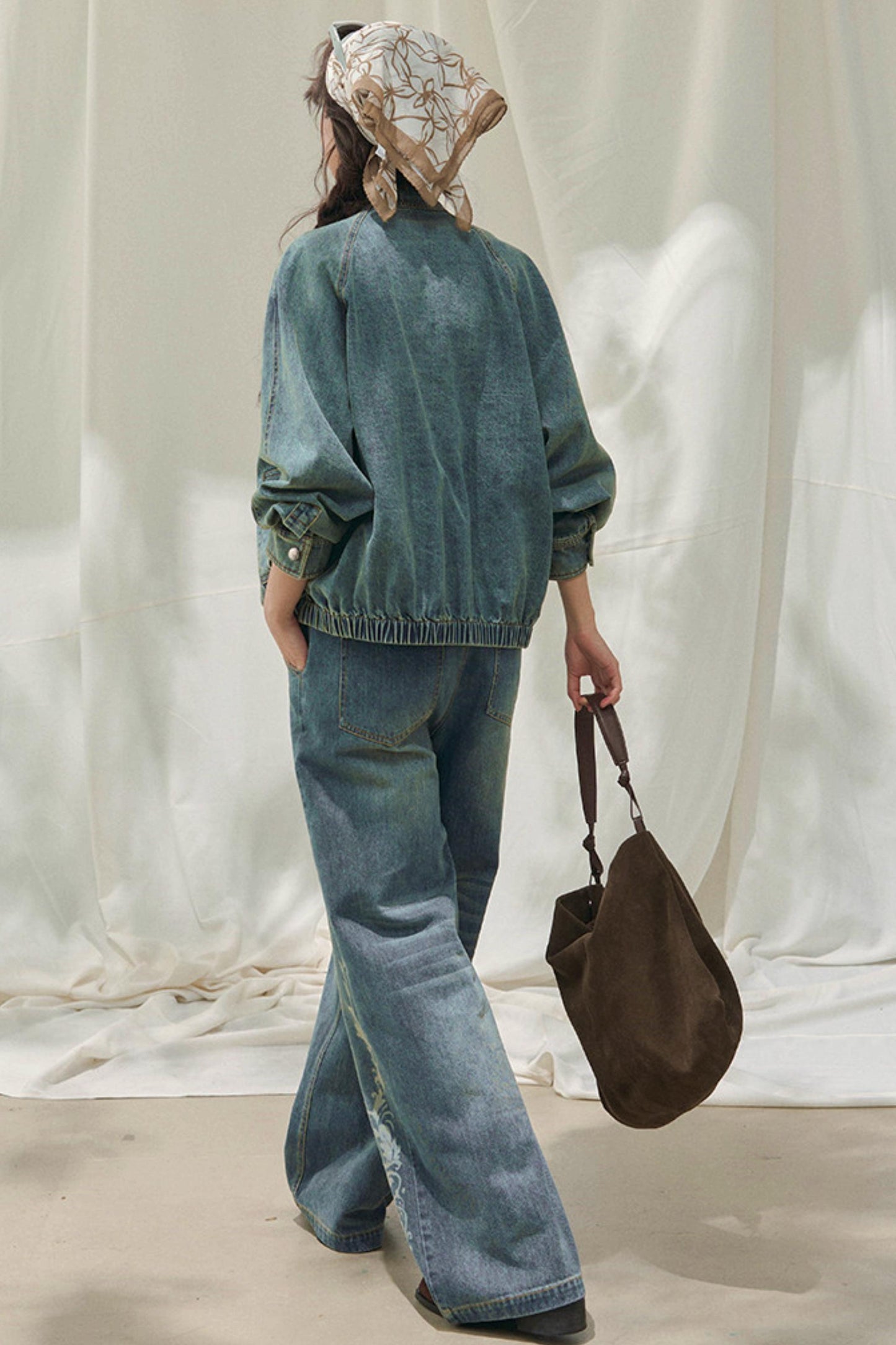 Laser Embossed Vintage Jeans