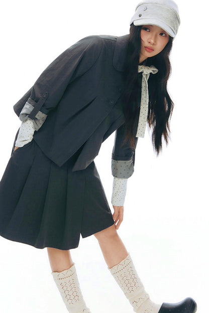 プリーティッドエーラインミディスカート