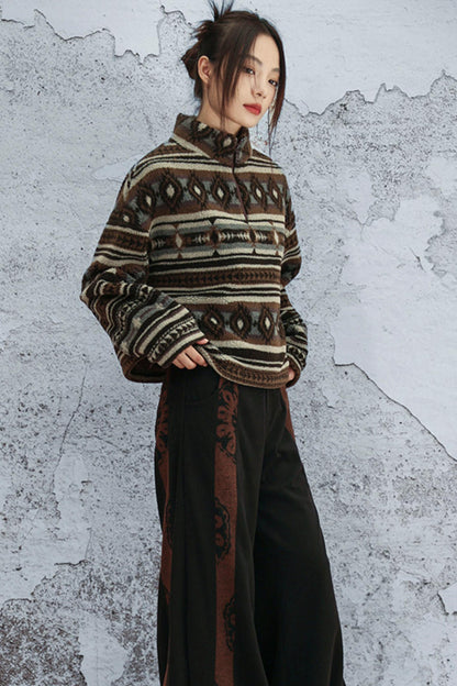 ラムウールジオメトリックジャケット