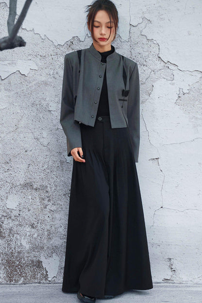 ダークモードワイドレッグパンツ