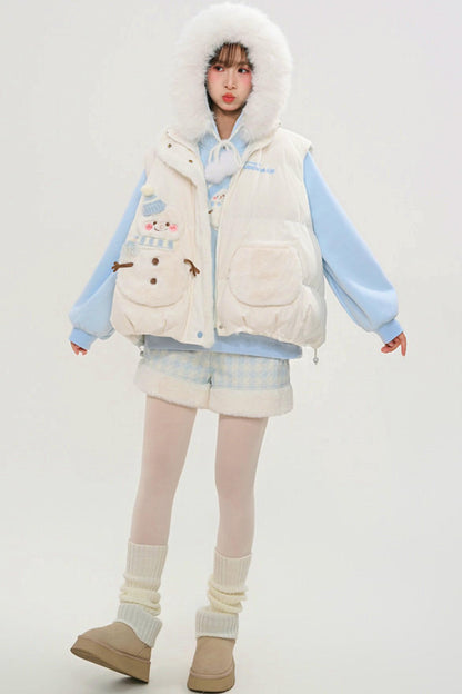 Forest Girl Cartoon Down Vest