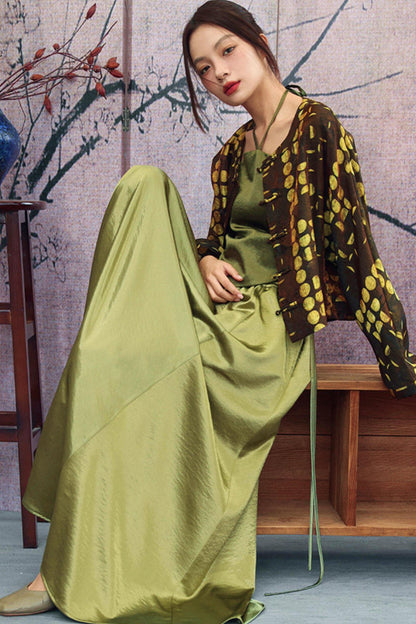 Schwarz-goldene kurze China-Jacke aus Jacquard