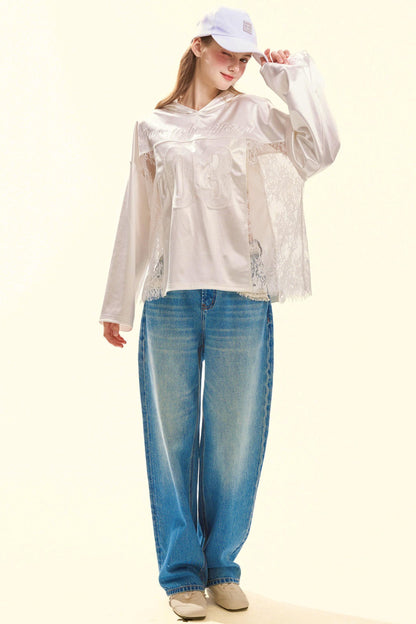 Spitzen-Vintage-Jeansstoff
