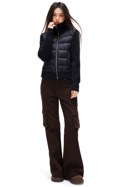 Ribbed Patchwork Down Jacket