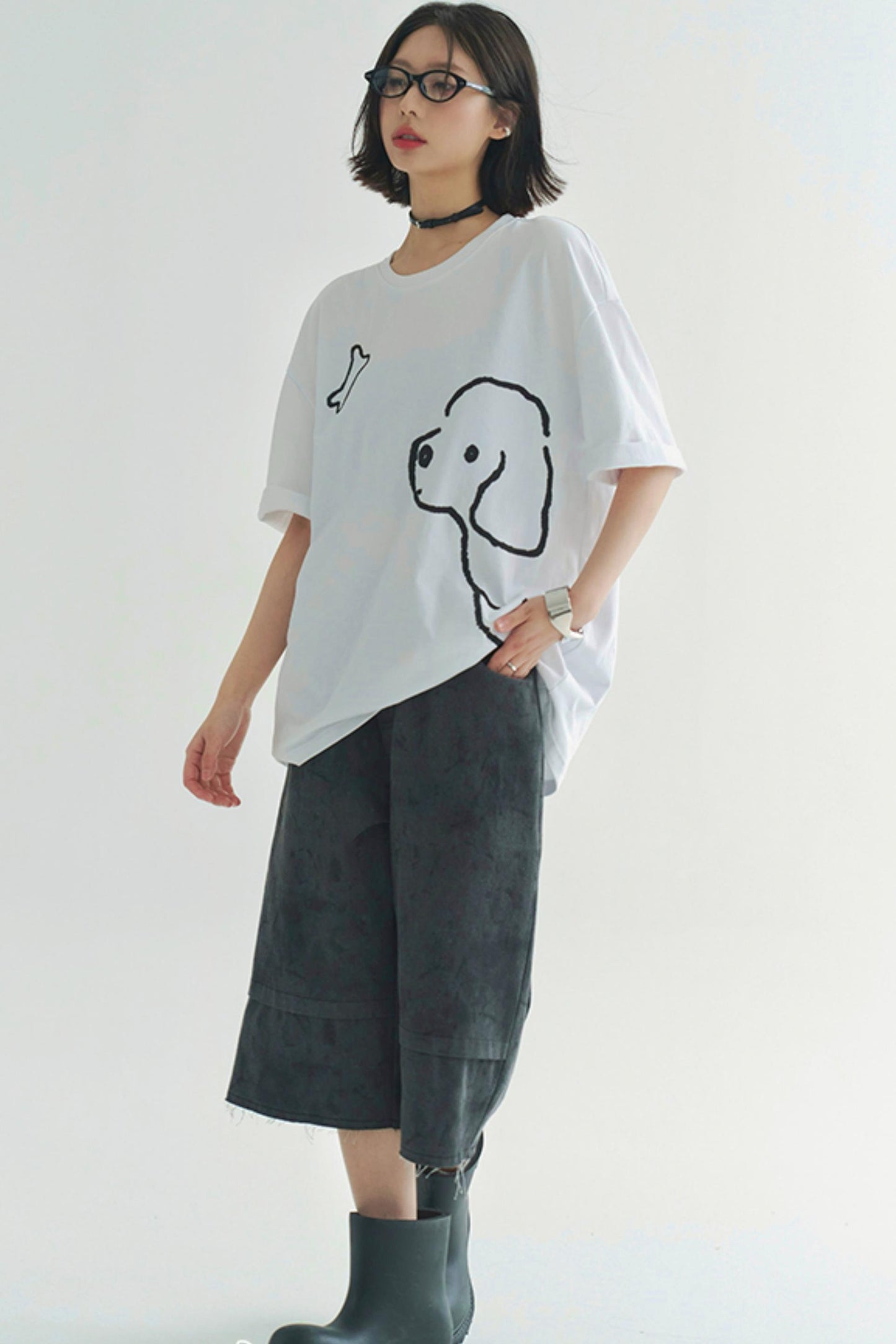T-shirt à motif chiot