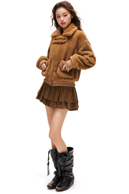 スエードラッフルドスカート