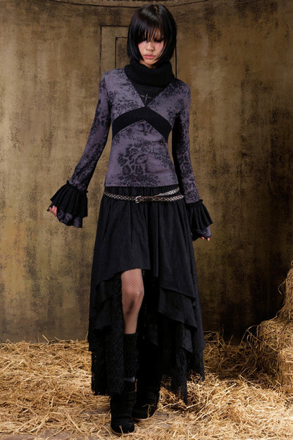 Punk Color Block Knit Top