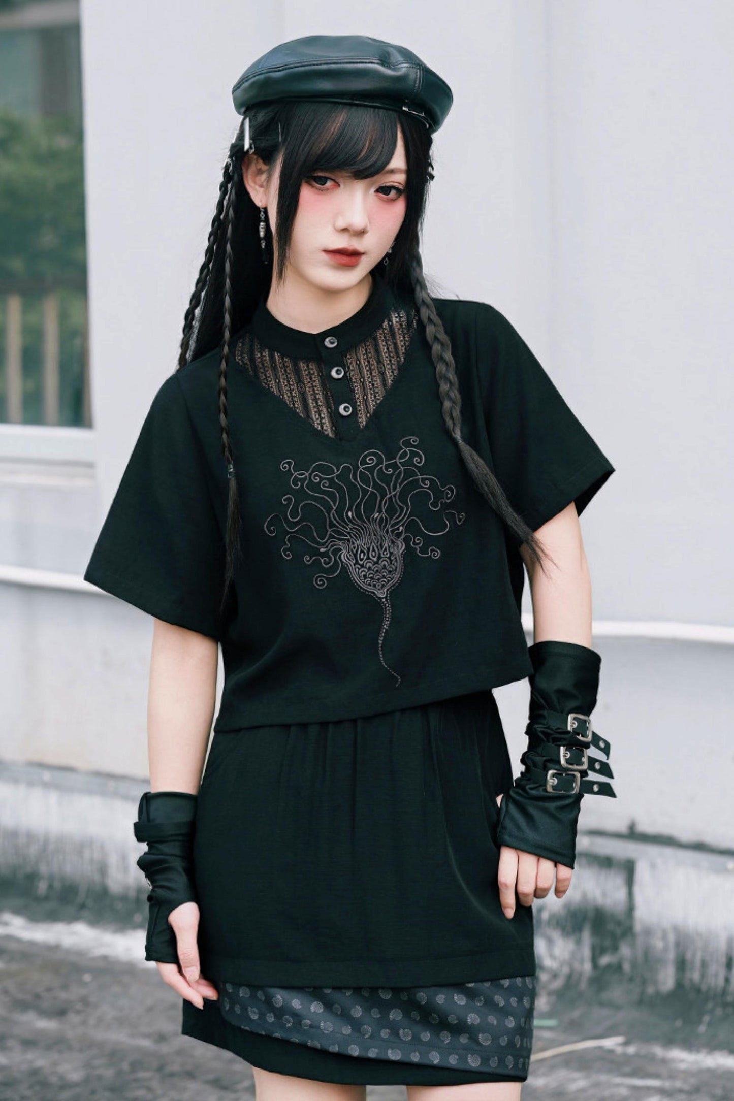 深海刺繍ダークドールセットアップ
